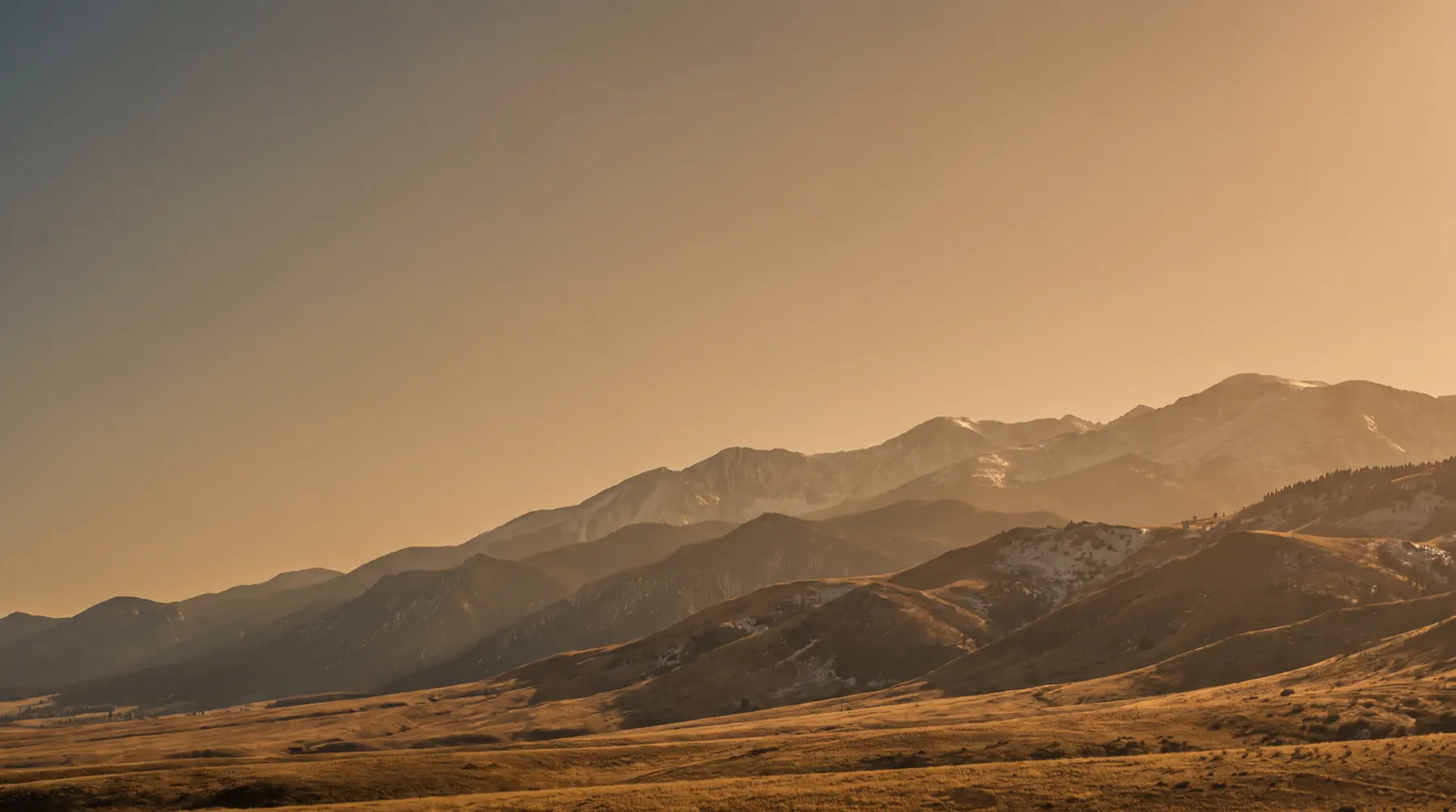 The Colorado Front Range at golden hour.
